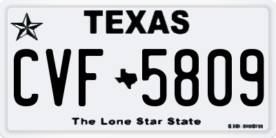 TX license plate CVF5809