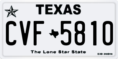 TX license plate CVF5810