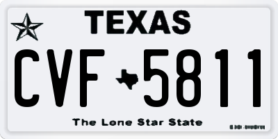 TX license plate CVF5811