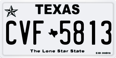 TX license plate CVF5813