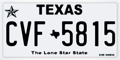 TX license plate CVF5815
