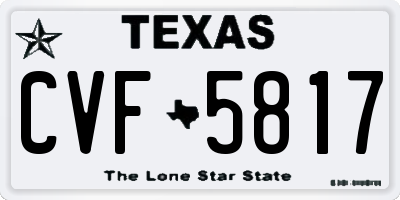 TX license plate CVF5817