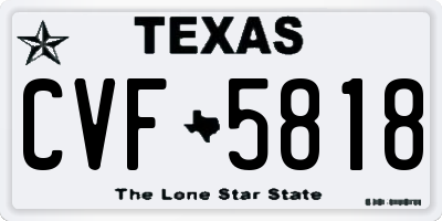 TX license plate CVF5818