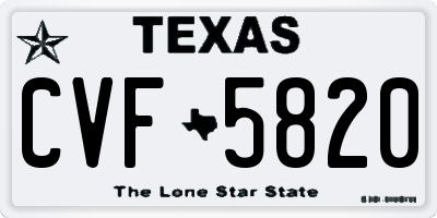 TX license plate CVF5820