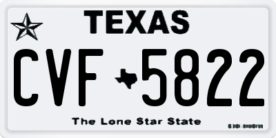 TX license plate CVF5822