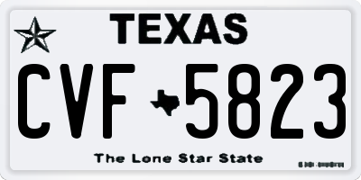 TX license plate CVF5823