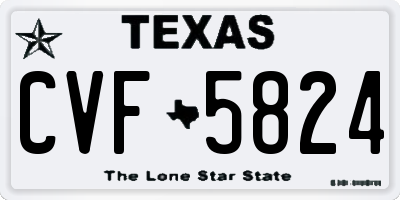 TX license plate CVF5824