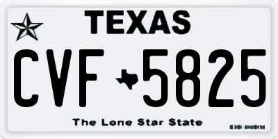 TX license plate CVF5825
