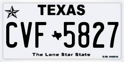 TX license plate CVF5827