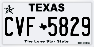 TX license plate CVF5829