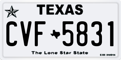 TX license plate CVF5831