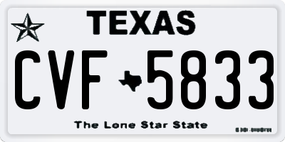 TX license plate CVF5833