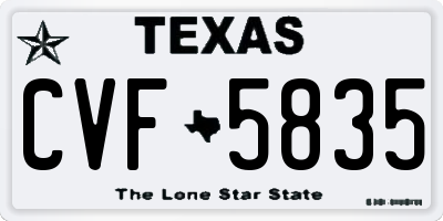 TX license plate CVF5835