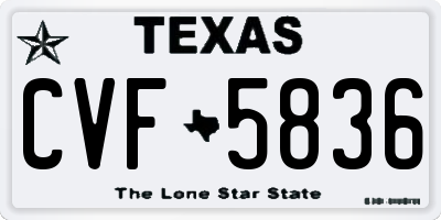 TX license plate CVF5836