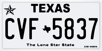TX license plate CVF5837