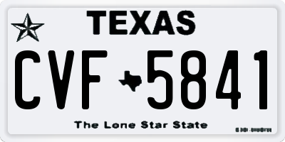 TX license plate CVF5841