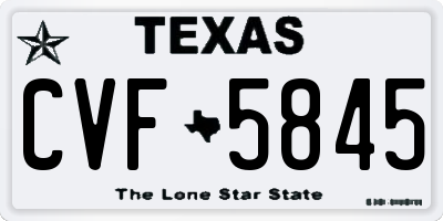 TX license plate CVF5845