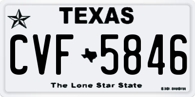 TX license plate CVF5846