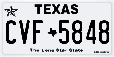 TX license plate CVF5848