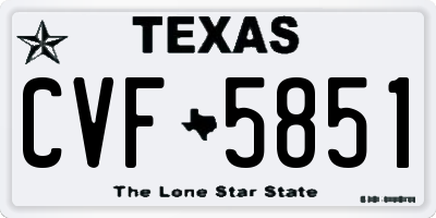 TX license plate CVF5851