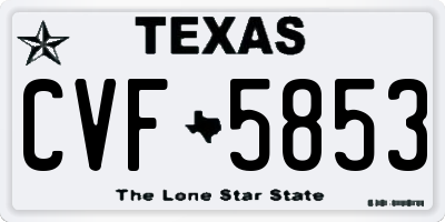 TX license plate CVF5853