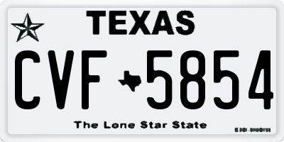 TX license plate CVF5854