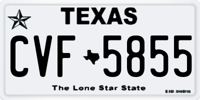 TX license plate CVF5855
