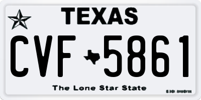 TX license plate CVF5861