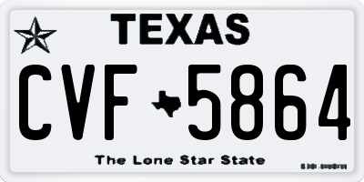 TX license plate CVF5864