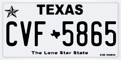 TX license plate CVF5865