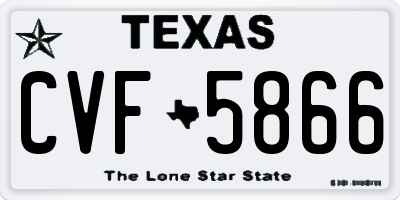TX license plate CVF5866