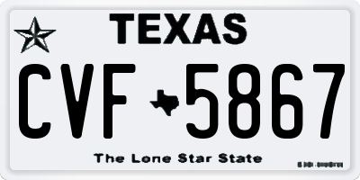 TX license plate CVF5867