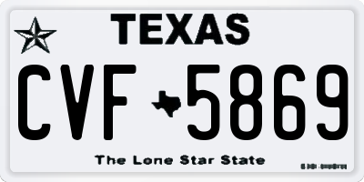 TX license plate CVF5869