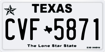 TX license plate CVF5871