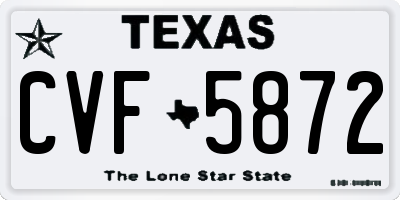 TX license plate CVF5872