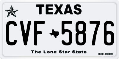 TX license plate CVF5876