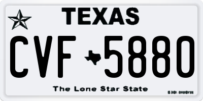 TX license plate CVF5880