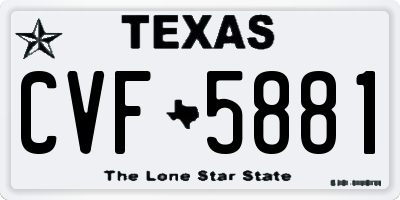 TX license plate CVF5881