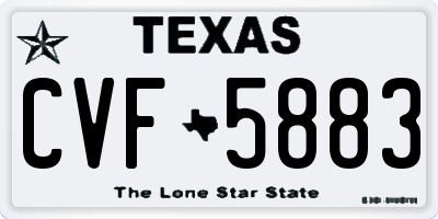 TX license plate CVF5883