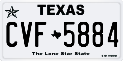 TX license plate CVF5884