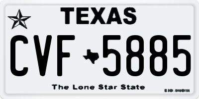 TX license plate CVF5885