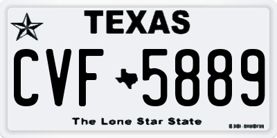 TX license plate CVF5889