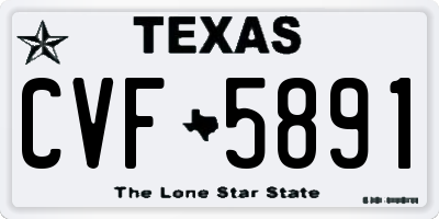 TX license plate CVF5891