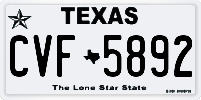 TX license plate CVF5892