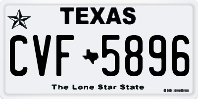 TX license plate CVF5896