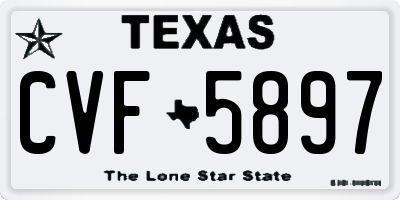 TX license plate CVF5897