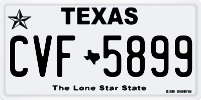 TX license plate CVF5899