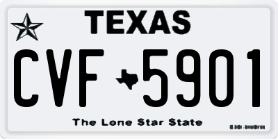 TX license plate CVF5901