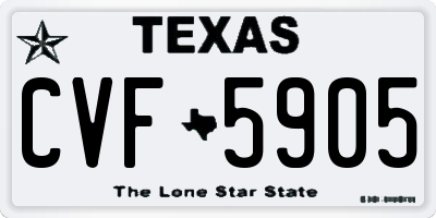 TX license plate CVF5905