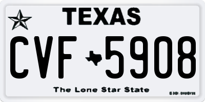 TX license plate CVF5908